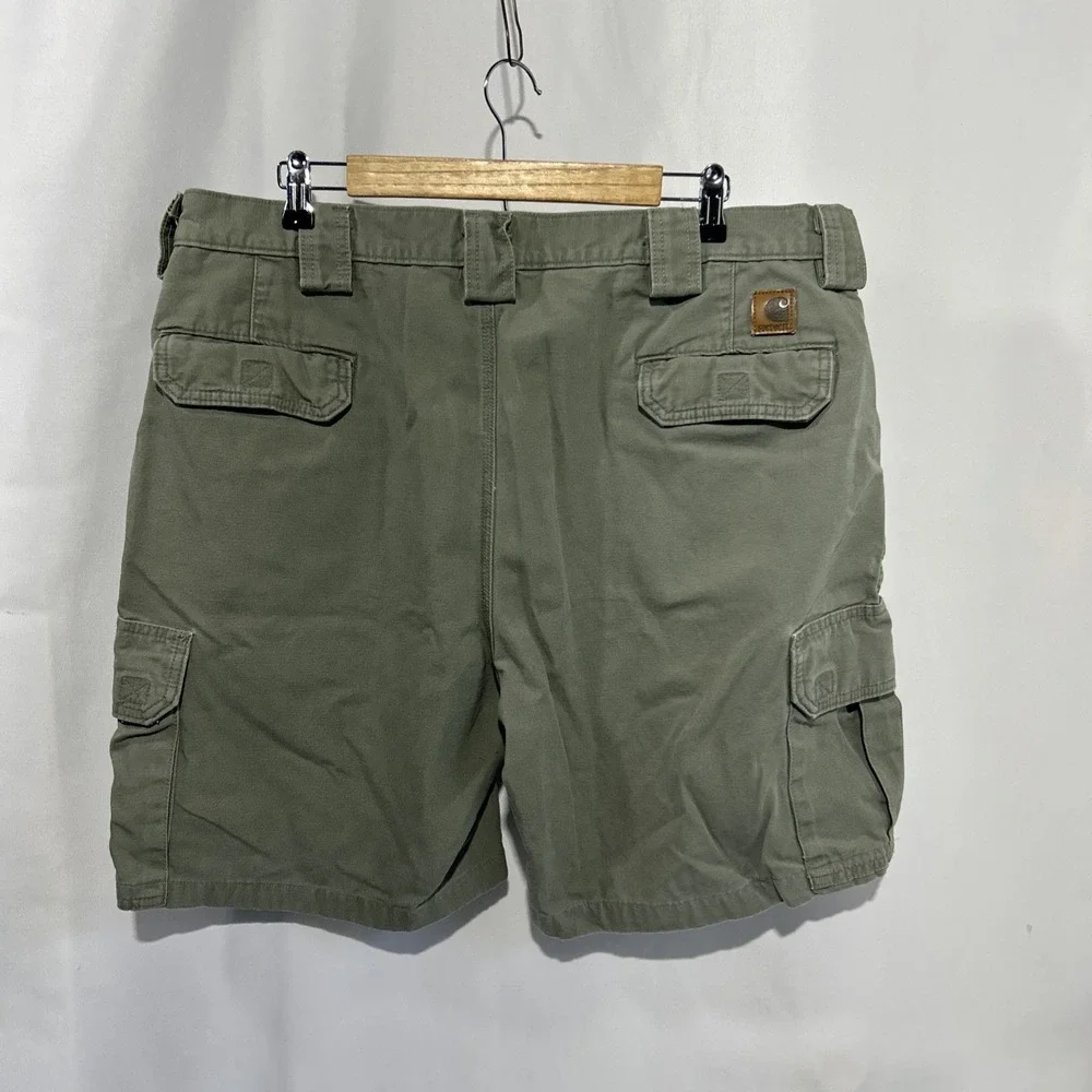 Carhartt Shorts Mens Sz 40 Green Cargo Relaxed Fit Canvas Workwear Outdoor